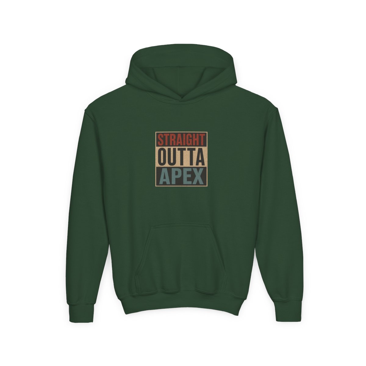 Retro Straight Outta Apex Legends Pullover Kids Hoodie - alternate angle 2, merchandise